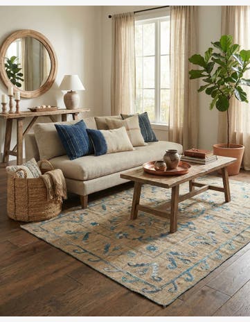 5' 6 x 7' 7 Hand Woven Kilim Suzani Wool Rug