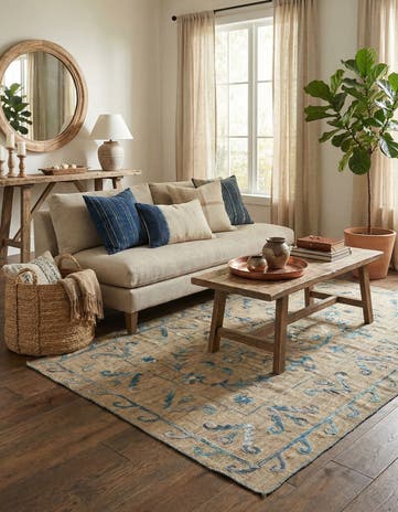 5' 6 x 7' 7 Hand Woven Kilim Suzani Wool Rug