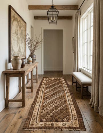 3' 5 x 8' 5 Hand Woven Kilim Fars Wool Runner Rug
