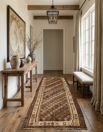 3' 5 x 8' 5 Hand Woven Kilim Fars Wool Runner Rug