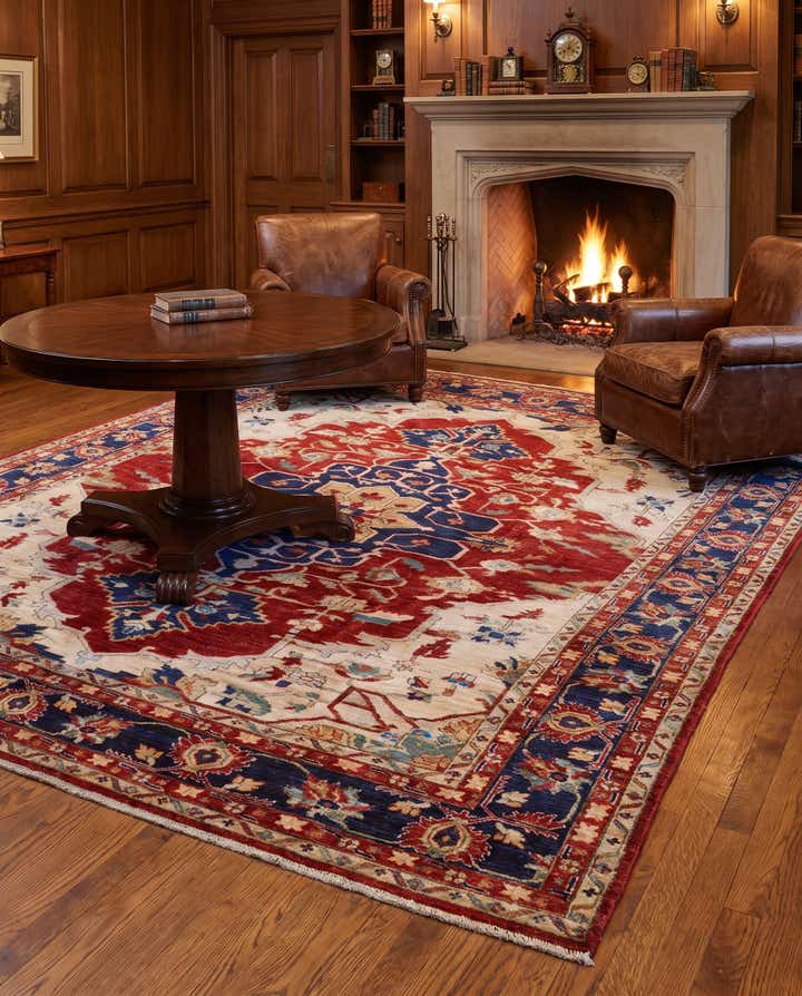 8' 2 x 9' 11 Hand Knotted Heriz Rug