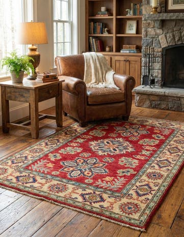 3' 4 x 5' Hand Knotted Kazak Rug