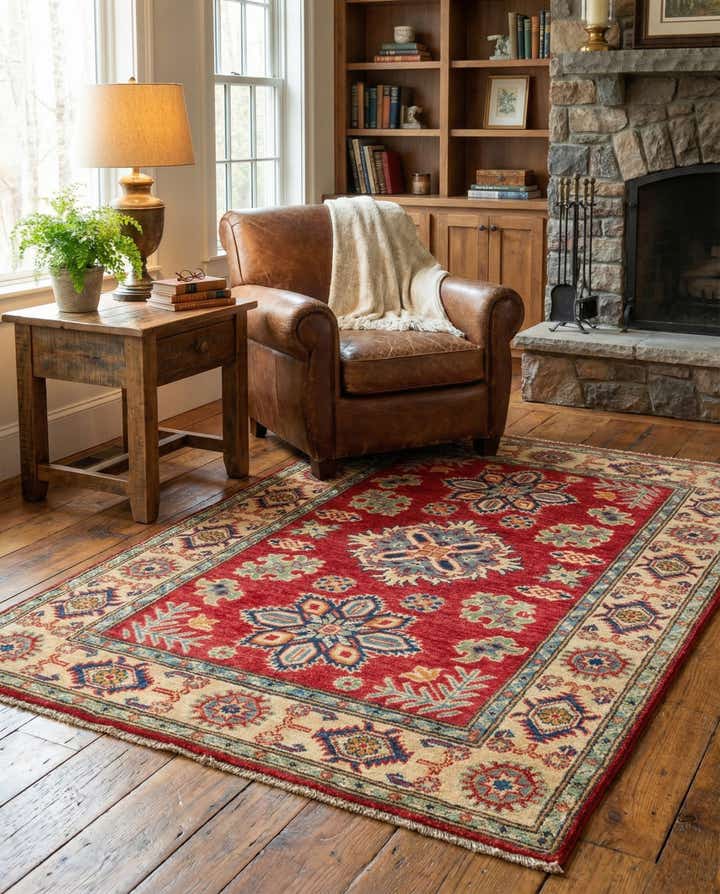 3' 4 x 5' Hand Knotted Kazak Rug