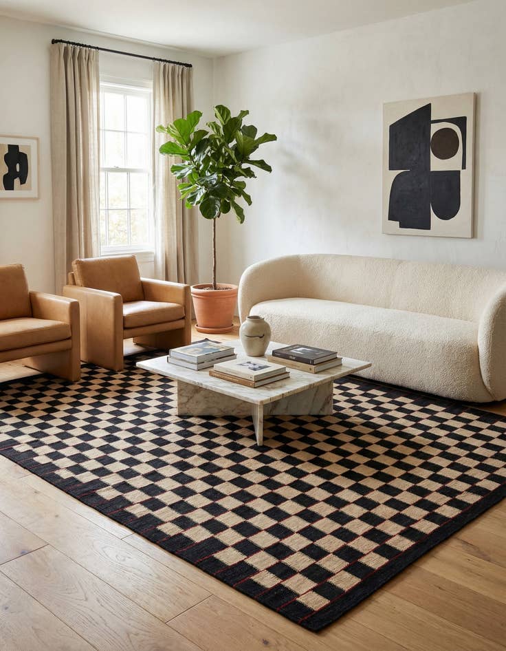 Detail image of 5' 8 x 7' 7  Hand Woven Kilim Modern Wool Rug