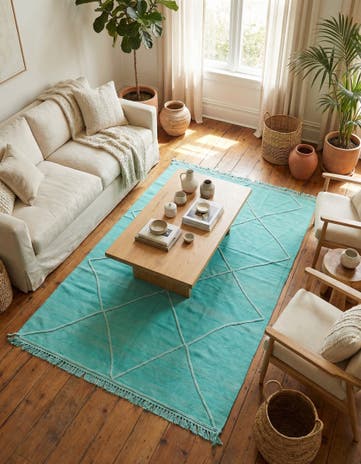 5' 6 x 8' 1 Hand Woven Kilim Modern Wool Rug