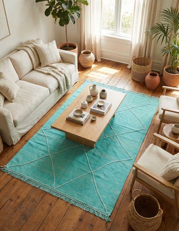5' 6 x 8' 1 Hand Woven Kilim Modern Wool Rug