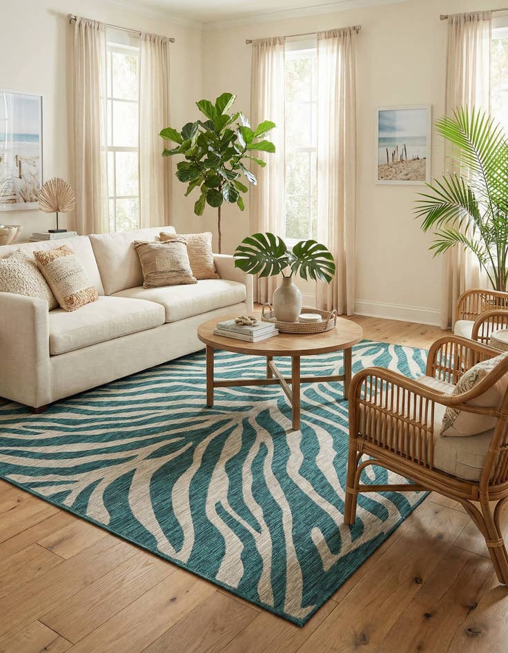 Detail image of  7' 10 x 11'  Washable Safari Indoor / Outdoor Rug