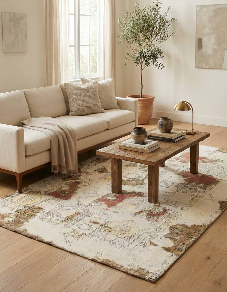 Detail image of 5' 5 x 8' 6  Hand Knotted Ultra Vintage Persian Wool Rug