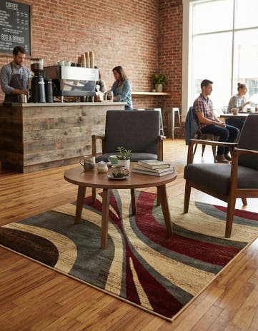 Beige Cafe Square Rug