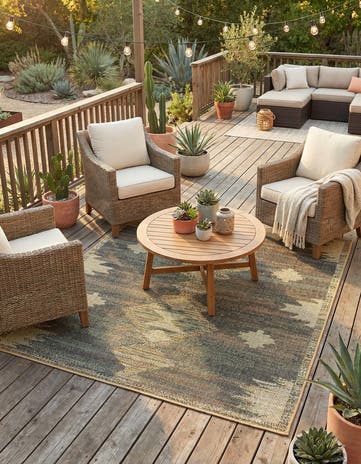 Easy-Clean Baja Indoor / Outdoor Square Rug