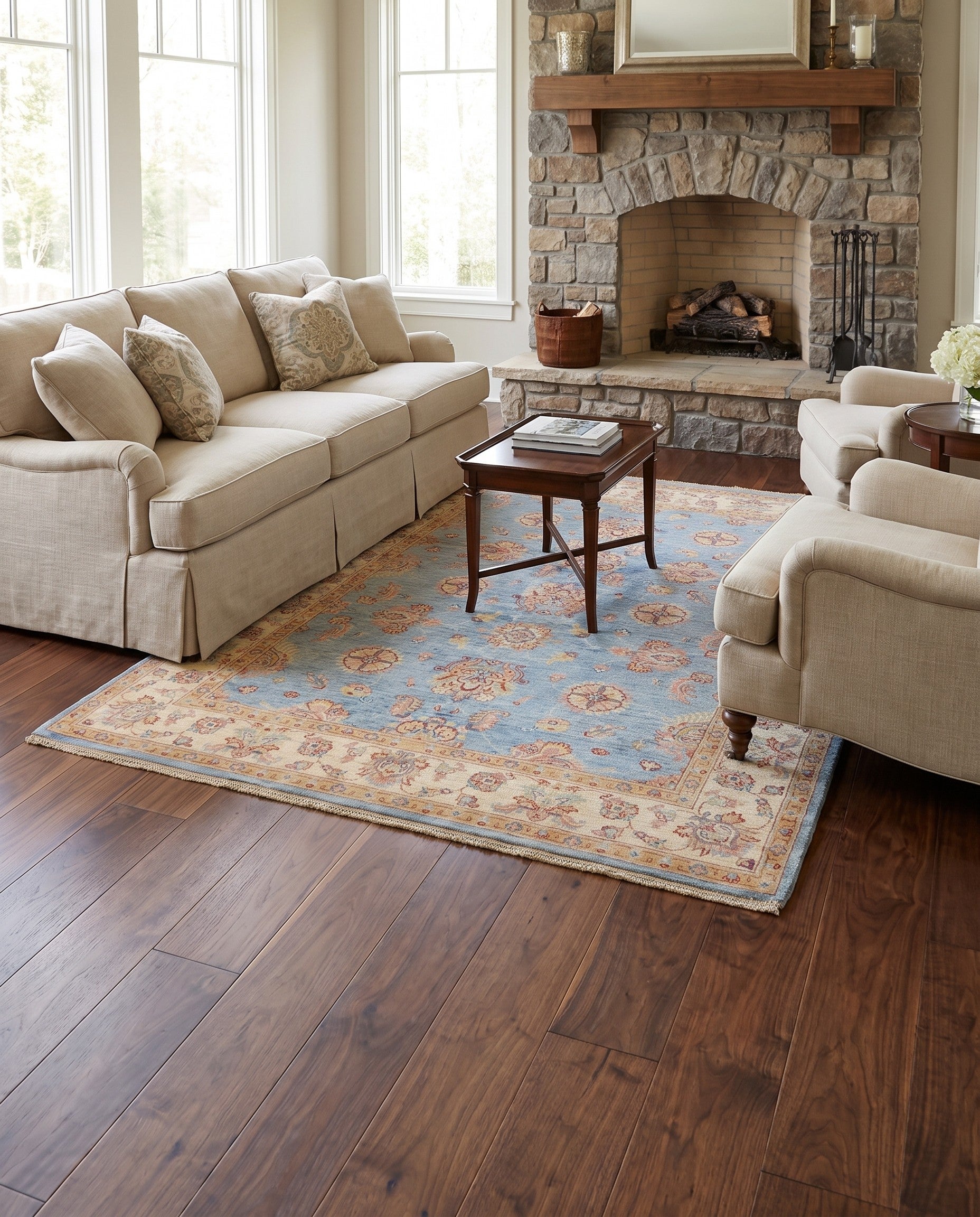 5' 3 x 6' 7 Hand Knotted Ziegler Rug