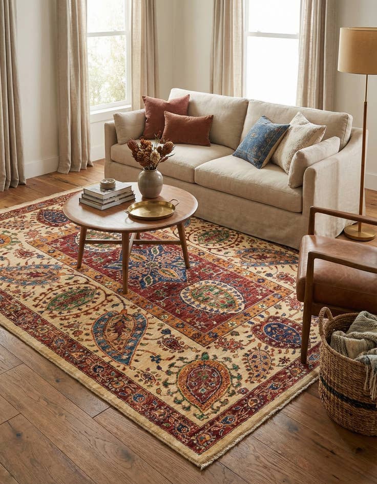 Detail image of 5' 1 x 6' 7  Hand Knotted Ariana Ziegler Rug