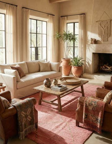 5' 7 x 8' 3 Hand Knotted Moroccan Wool Rug