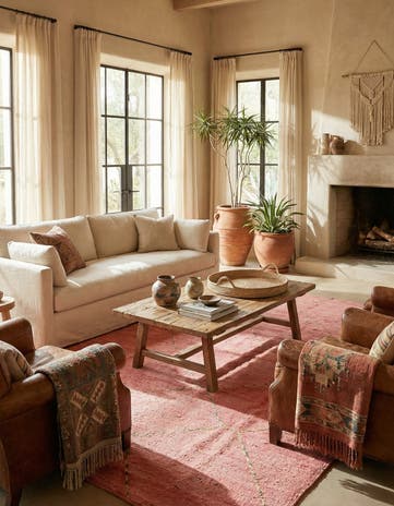 5' 7 x 8' 3 Hand Knotted Moroccan Wool Rug