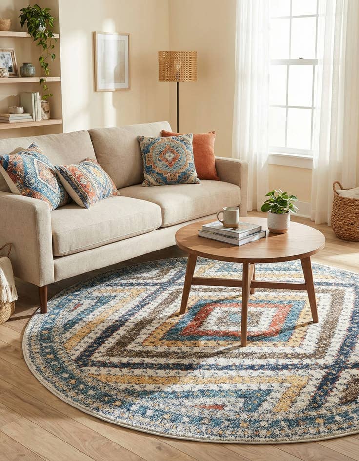 Detail image of 5' 3 x 5' 3 Aramis Round Rug