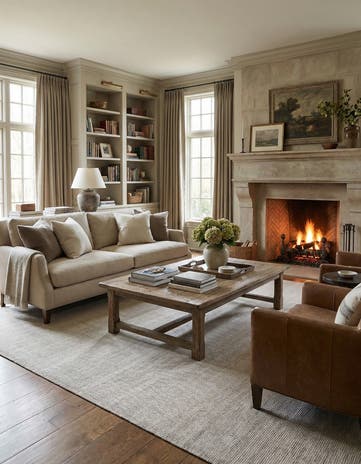 9' x 12' Hand Woven Jill Zarin English Manor Farmhouse Wool Rug