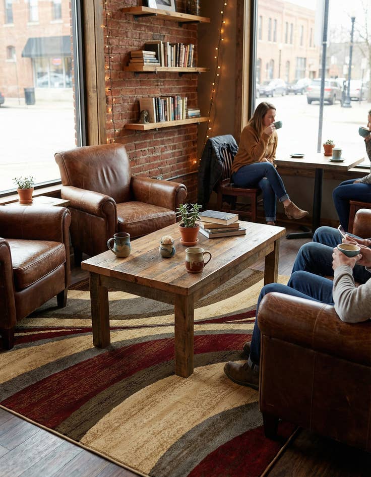 Detail image of 7' x 7' Coffee Shop Square Rug