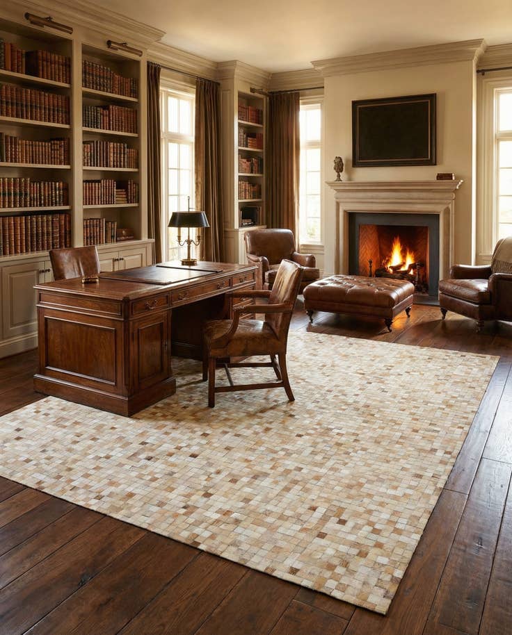 Detail image of 8' 1 x 10' 1 Cowhide - Patchwork Rug
