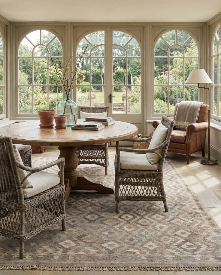 Detail image of 6' 4 x 9' 9 Hand Woven Kilim Maymana Wool Rug