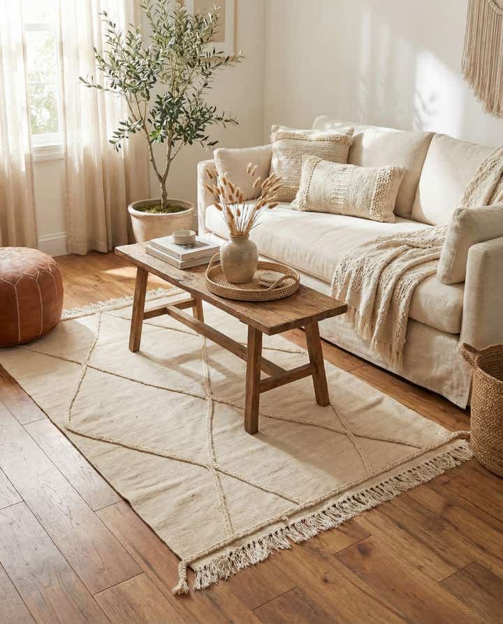 3' 4 x 5' 1 Hand Knotted Moroccan Wool Rug