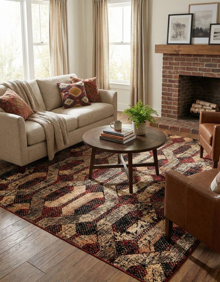 Detail image of 7' 10 x 7' 10 Saturn Square Rug