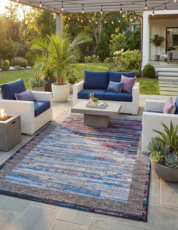 Detail image of 6' x 9' Easy-Clean Modern Indoor / Outdoor Rug