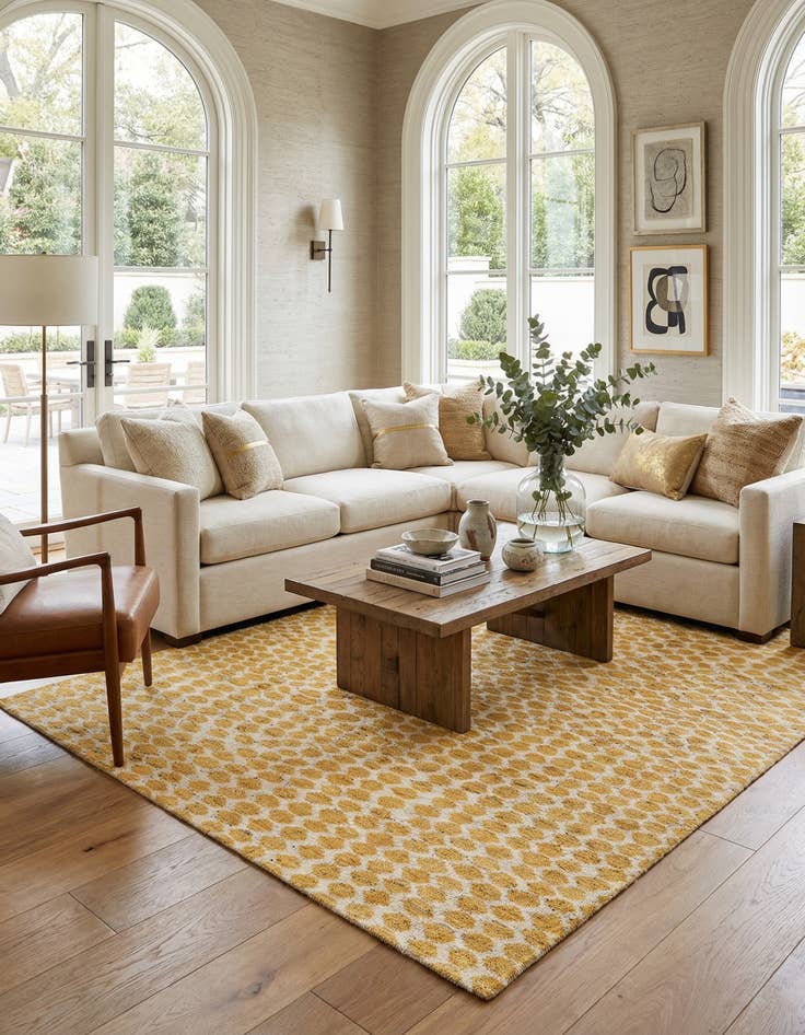 Detail image of  5' 10 x 9' 1  Hand Knotted Darya Wool Rug