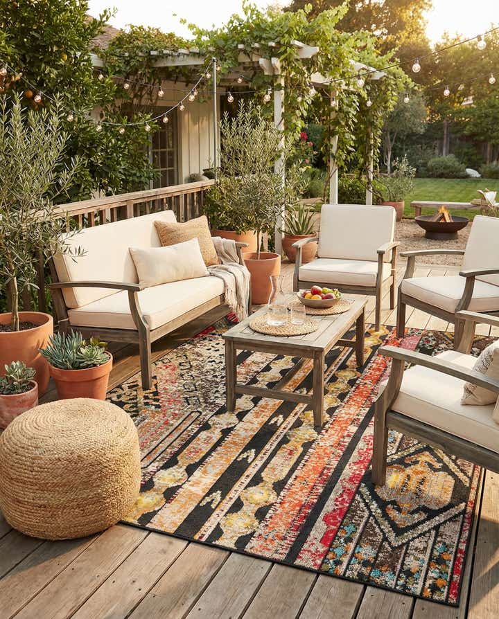 7' 10 x 10' Easy-Clean Casablanca Indoor / Outdoor Rug