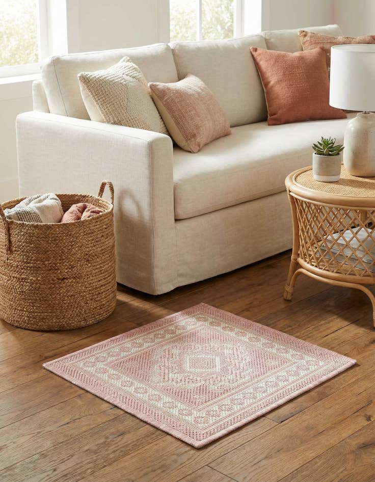 Detail image of 1' 4 x 1' 4  Washable Aztec Indoor / Outdoor Sample Rug