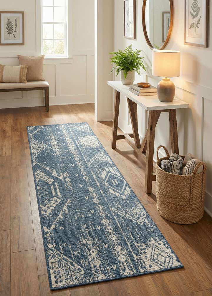 2' x 8' Easy-Clean Bohemian Indoor / Outdoor Runner Rug