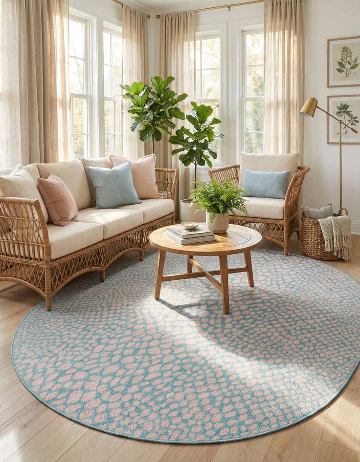 Detail image of 7' 10 x 10'  Washable Jill Zarin Cape Town Indoor / Outdoor Oval Rug
