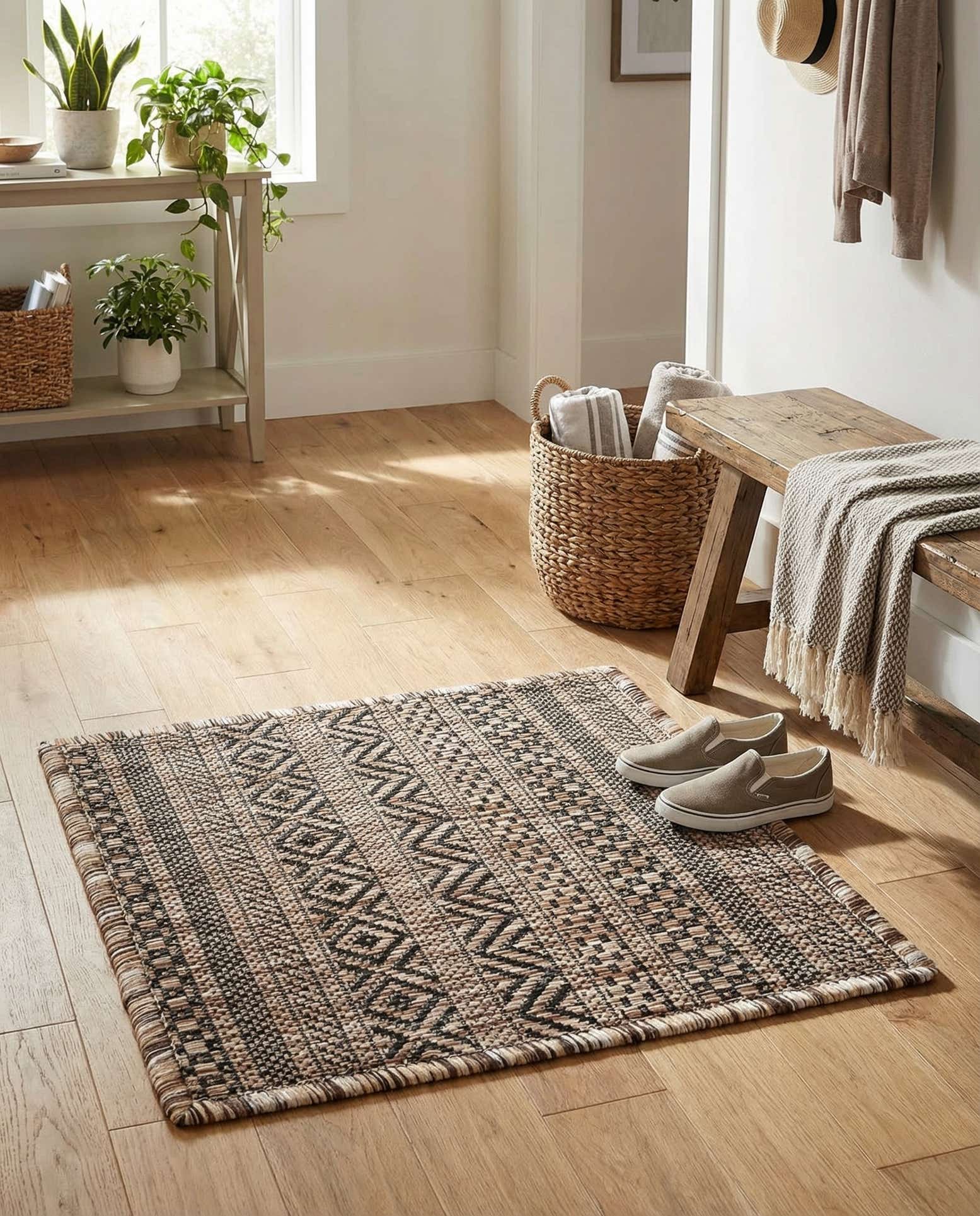 1' 4 x 1' 4 Easy-Clean Ribbon Indoor / Outdoor Sample Rug