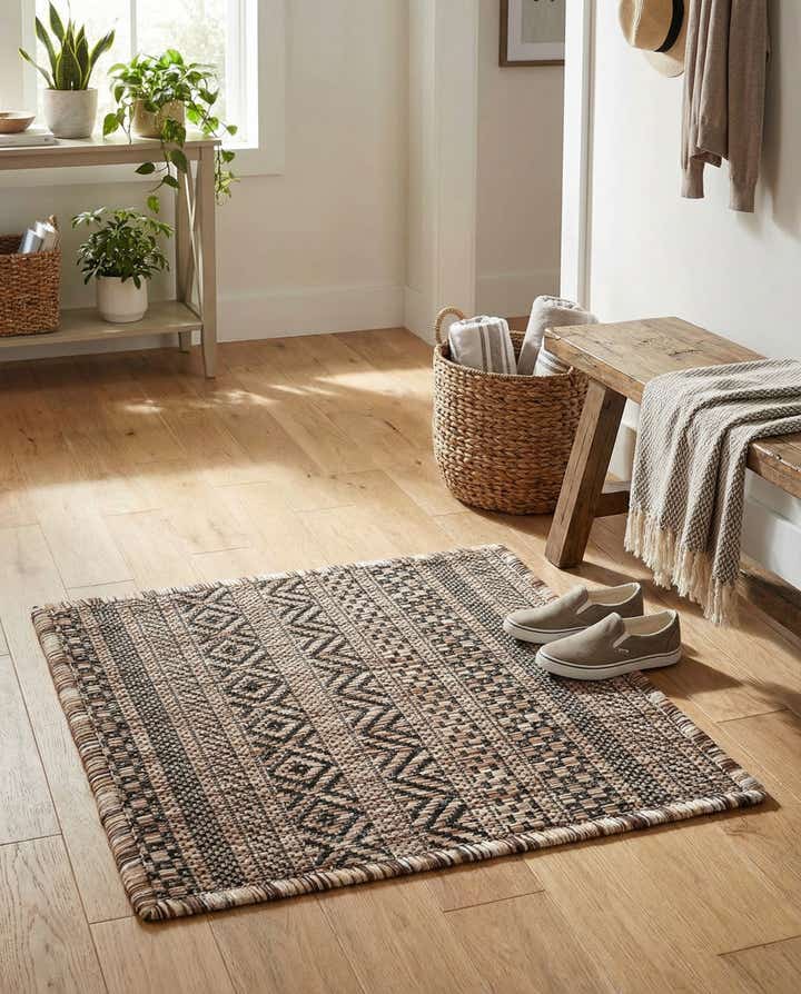 1' 4 x 1' 4 Easy-Clean Ribbon Indoor / Outdoor Sample Rug