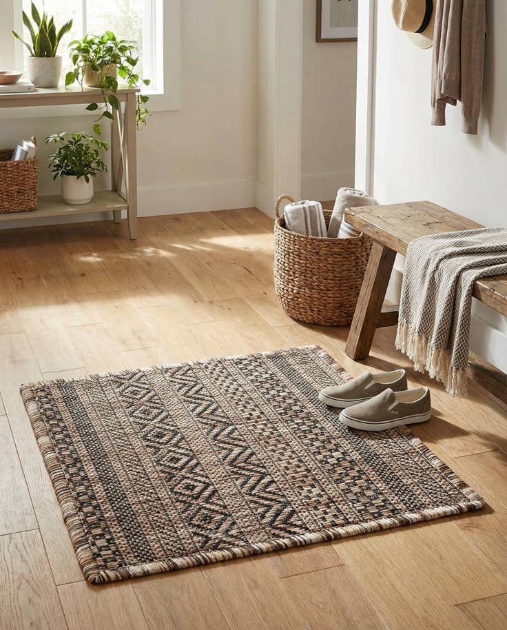 Detail image of 1' 4 x 1' 4 Easy-Clean Ribbon Indoor / Outdoor Sample Rug