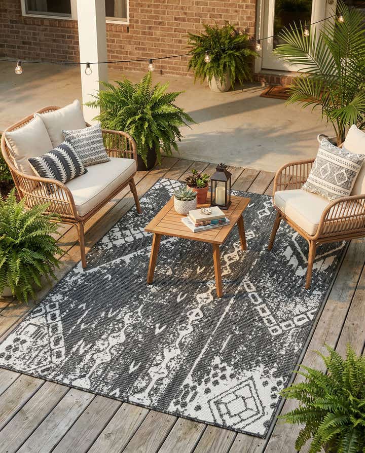 4' x 6' Easy-Clean Bohemian Indoor / Outdoor Rug