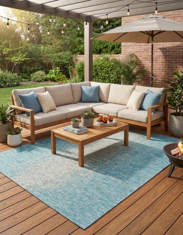 Aqua Easy-Clean Modern Indoor / Outdoor Rug
