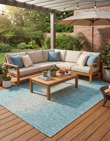 Aqua Easy-Clean Modern Indoor / Outdoor Rug