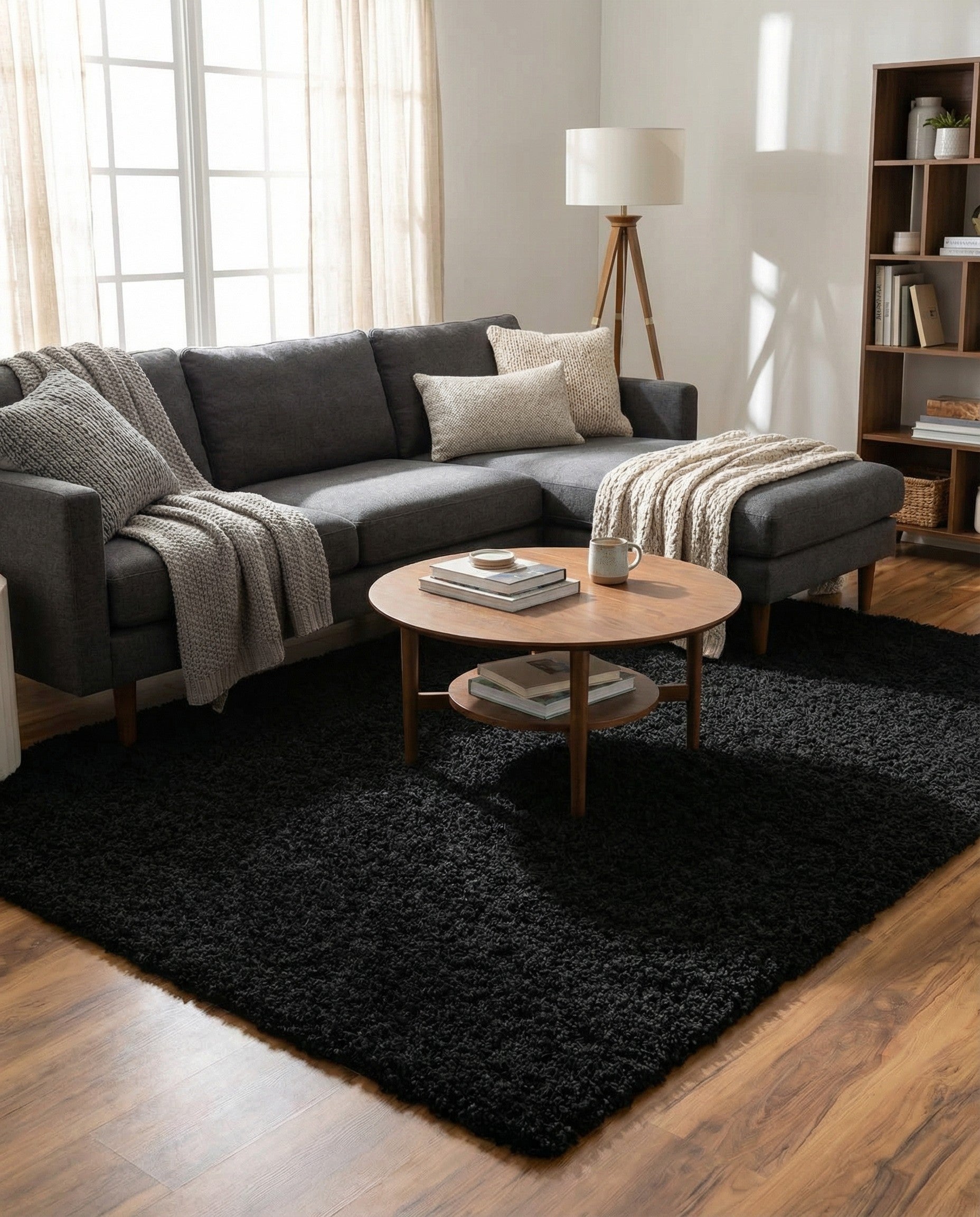  5' 3 x 8' Solid Shag Rug