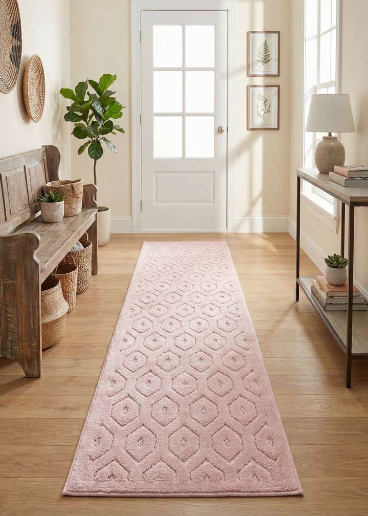 2' x 6' Easy-Clean Trellis Textured Indoor / Outdoor Runner Rug
