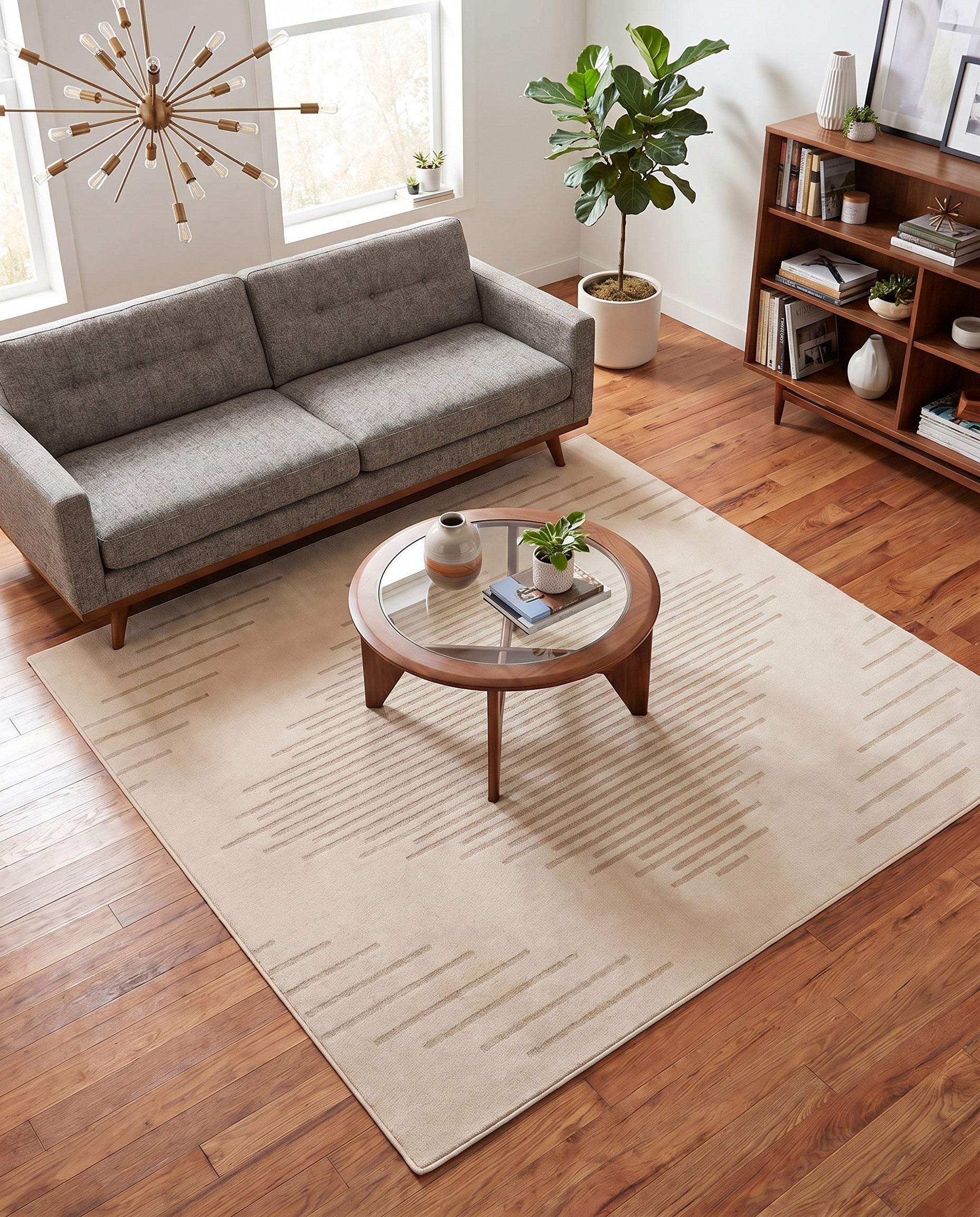 Ivory Contour Square Rug