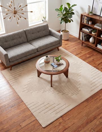 Ivory Contour Square Rug