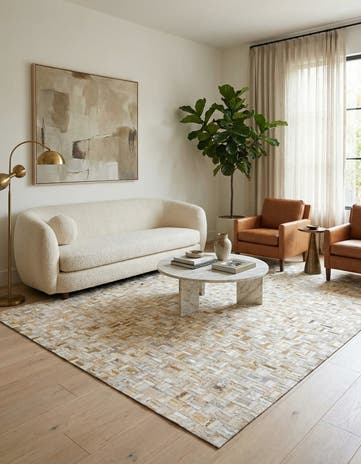 7' 10 x 9' 9 Cowhide Stocks Rug