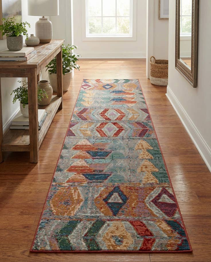 Detail image of 2' 7 x 12' Easy-Clean Modern Indoor / Outdoor Runner Rug