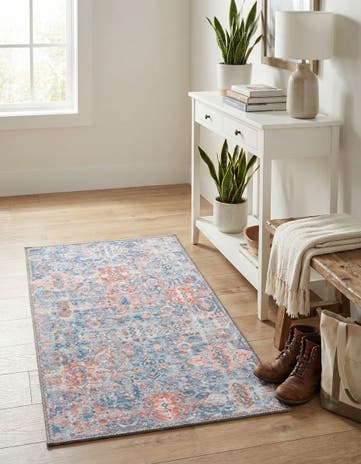 Blue Washable Timeless Rug