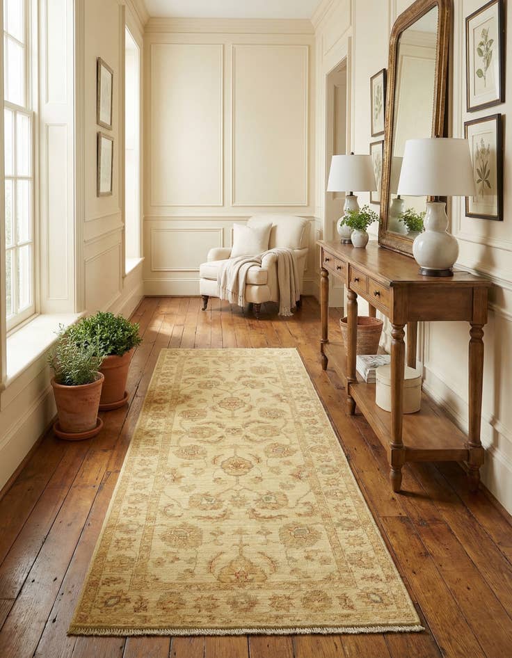 Detail image of 2' 7 x 6' 7  Hand Knotted Peshawar Ziegler Runner Rug