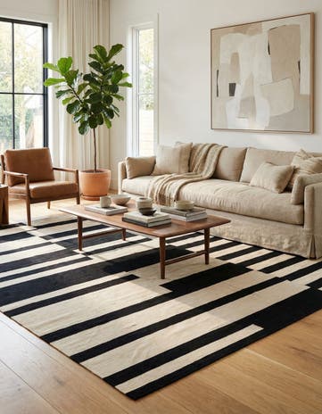 8' 5 x 9' 10 Hand Woven Kilim Modern Wool Rug