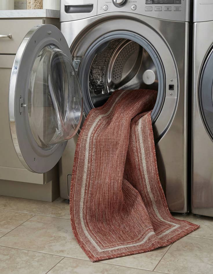 Detail image of 2' 7 x 10'  Washable Border Indoor / Outdoor Runner Rug