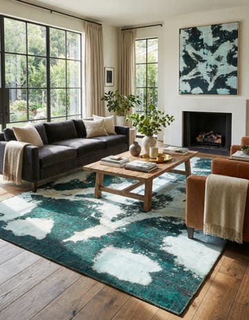 5' 9 x 9' 7 Hand Knotted Ultra Vintage Persian Wool Rug
