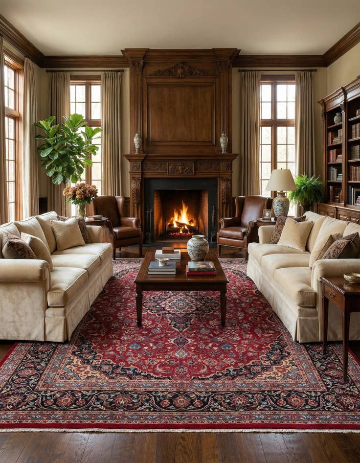 Detail image of  9' 8 x 12' 6  Hand Knotted Mashad Persian Wool Rug