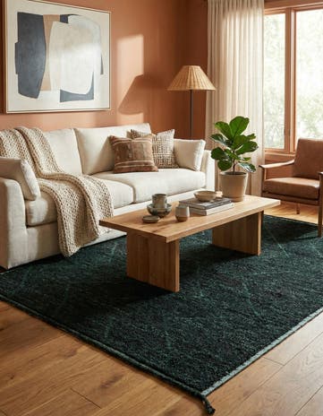 6' 3 x 9' 4 Hand Knotted Moroccan Wool Rug